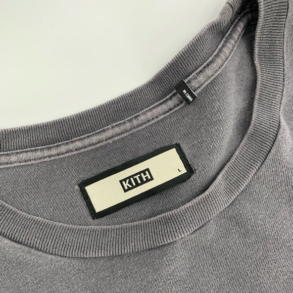KITH Pigment Dyed Swash Logo Tee, Shark - Sz L - Picture 7 of 16